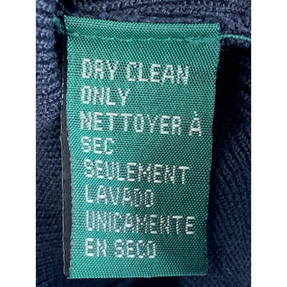 VTG Lauren Ralph Lauren Womens Navy 100% Silk Cardigan Size M - Picture 4 of 6